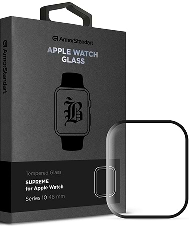 Фото - Защитное стекло для смарт-часов Armorstandart Supreme Black Icon for Apple Watch Series 10 46 mm (ARM81457)