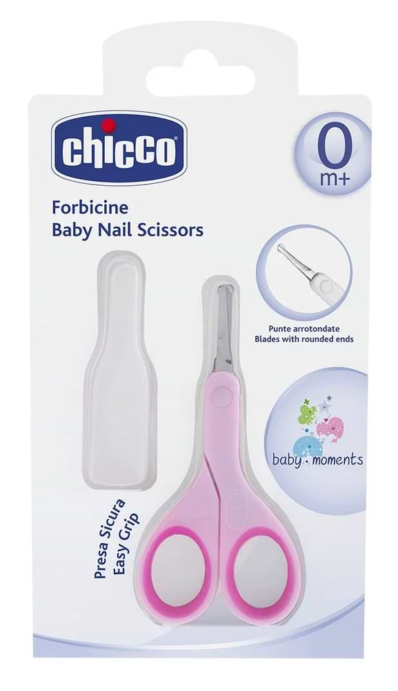 Ножницы маникюрные детские Chicco с колпачком розовые (05912.10) - Фото 1