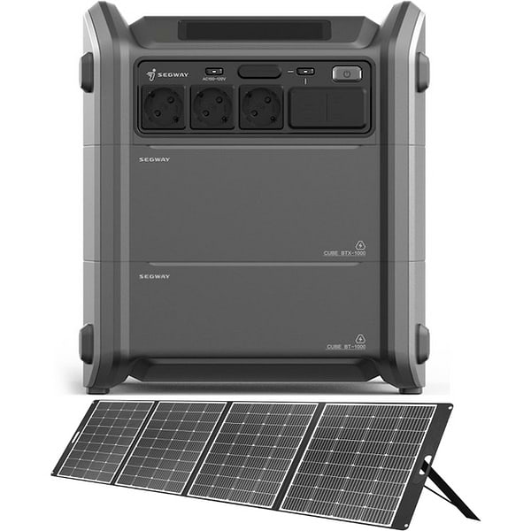 Фото - Зарядна станція універсальна Segway CUBE 2000 + Сонячна панель 2E 400W (AA.13.04.02.0007-SET400)