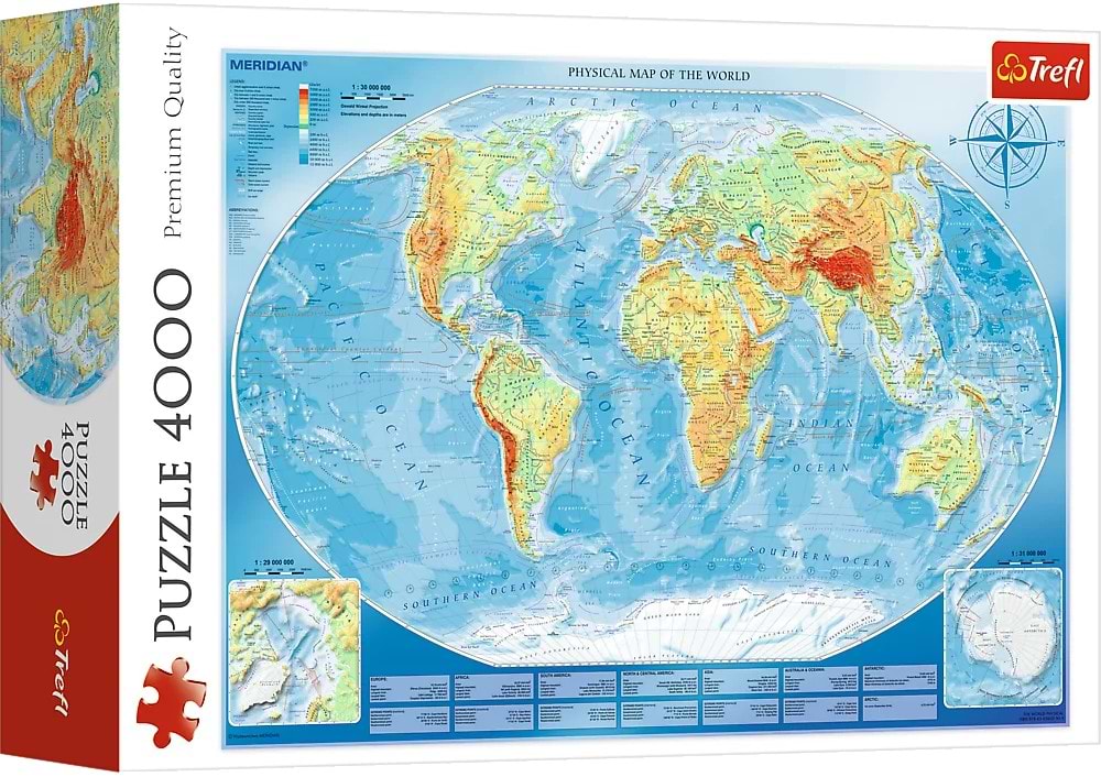 Пазли (8 +) Trefl "Фізична карта світу" (4000 елм.) (45007)