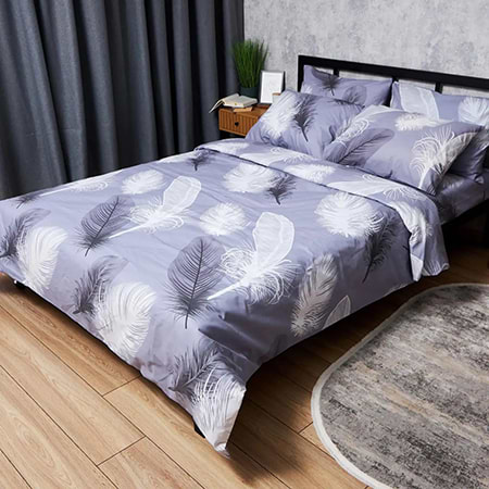 Комплект постільної білизни Moon&Star Бязь Gold Люкс Soft Plumes 175х210 нав. 2х40х60 (MS-820006900)