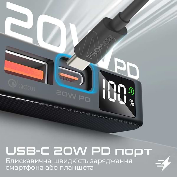 Фото - Батарея мобільна Promate Transpack-5 5000mAh Black