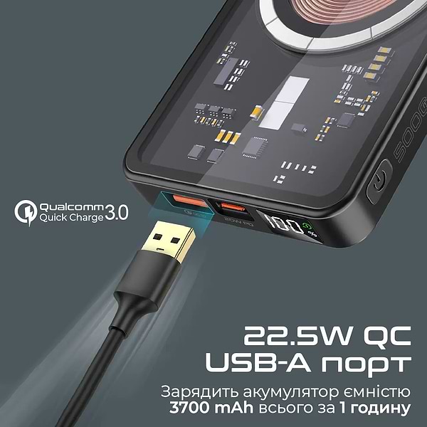 Фото - Батарея мобільна Promate Transpack-5 5000mAh Black