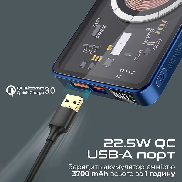 Фото - Батарея мобильная Promate Transpack-5 5000mAh Blue