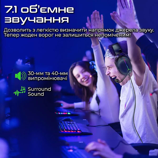 Фото - Гарнитура проводная игровая Vertux Warfare.Black