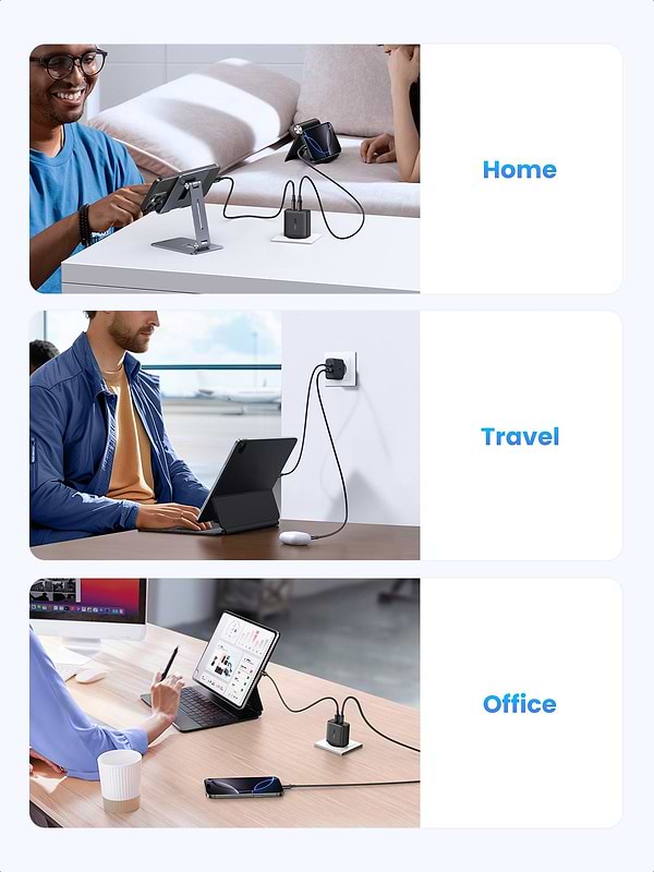 Фото - Мережевий зарядний пристрій UGREEN X227 USB-A+USB-C 20W PD Fast Charger White (45310)