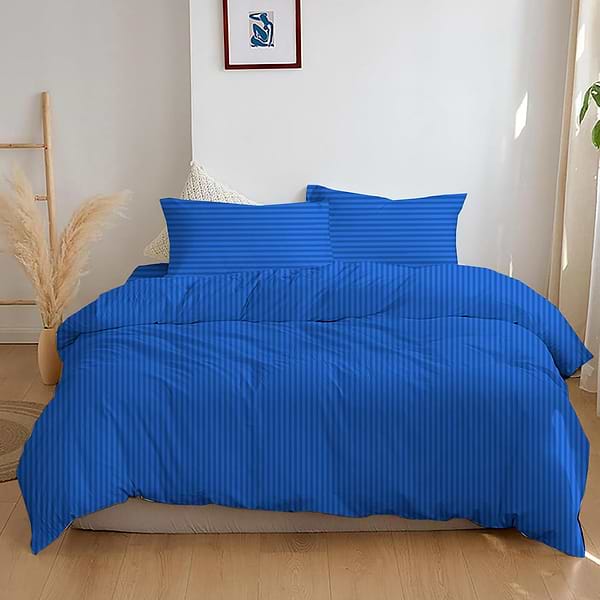 Фото - Комплект постільної білизни Zastelli Princes Stripe 1 см бязь 200х220 см синій (19-4150)