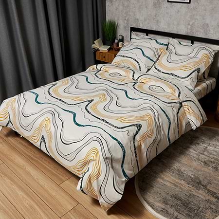 Комплект постельного белья Moon&Star Бязь Gold Люкс Natural Waves 200х220 нав. 2х40х60 (MS-820009530)