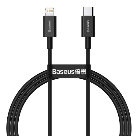 Кабель синхронізації даних Baseus Superior Fast Charging USB-C-Lightning, 1м Black (6932172631970)