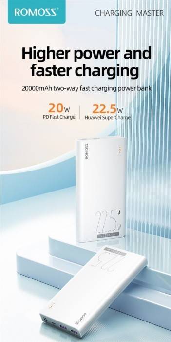 Фото - Батарея мобильная Romoss 20000mAh Sense 6 22,5W (PPH80-611-1121H)