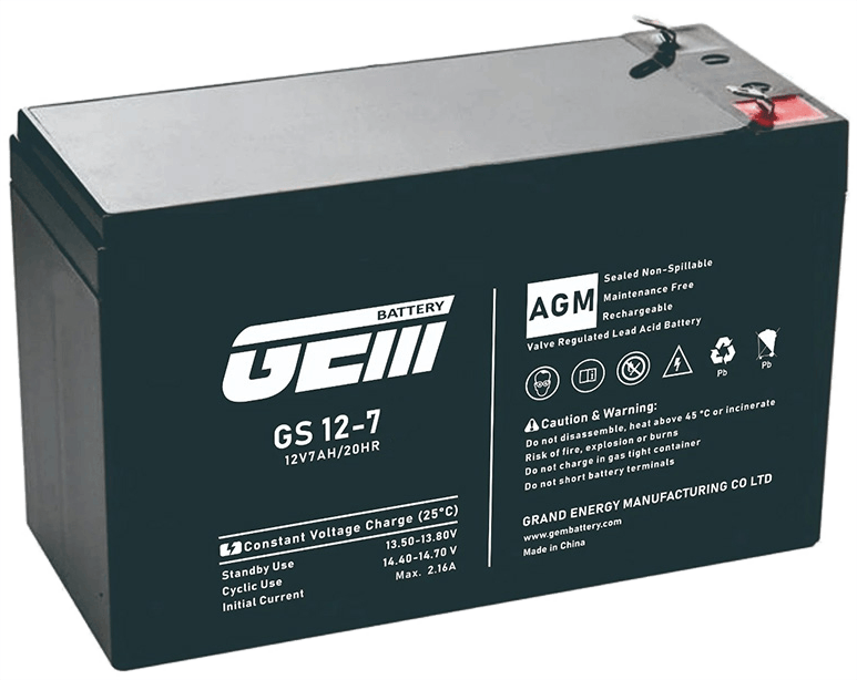 Акумулятор для ДБЖ GEM BATTERY 12V, 7.0A (GS 12-7)