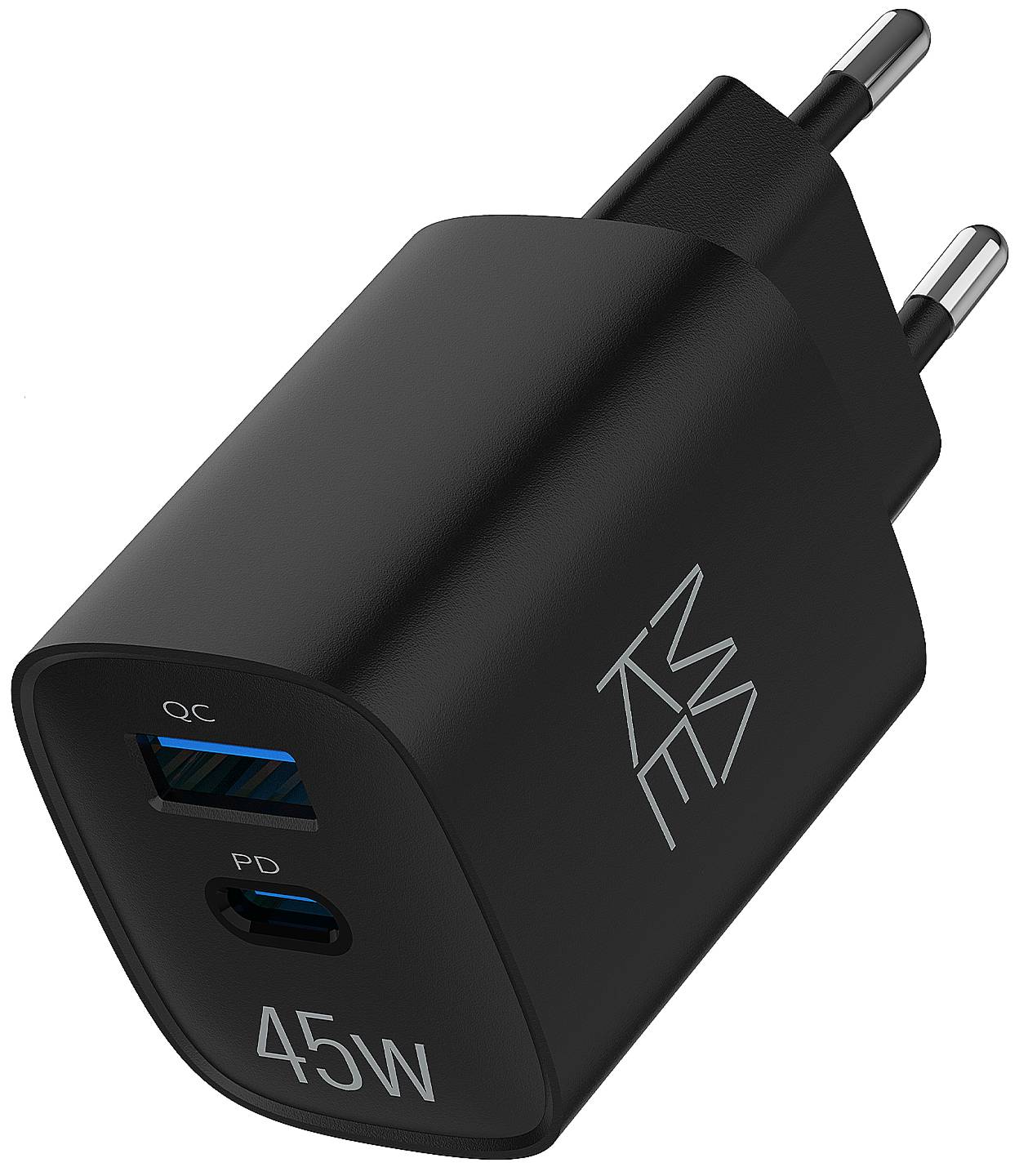 Мережевий зарядний пристрій MAKE 45W GaN PD + QC3.0 Black (MCW-4521GBK) - Фото 1