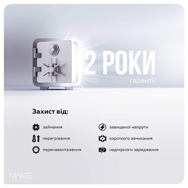 Фото - Сетевое зарядное устройство MAKE 45W GaN PD + QC3.0 White (MCW-4521GWH)