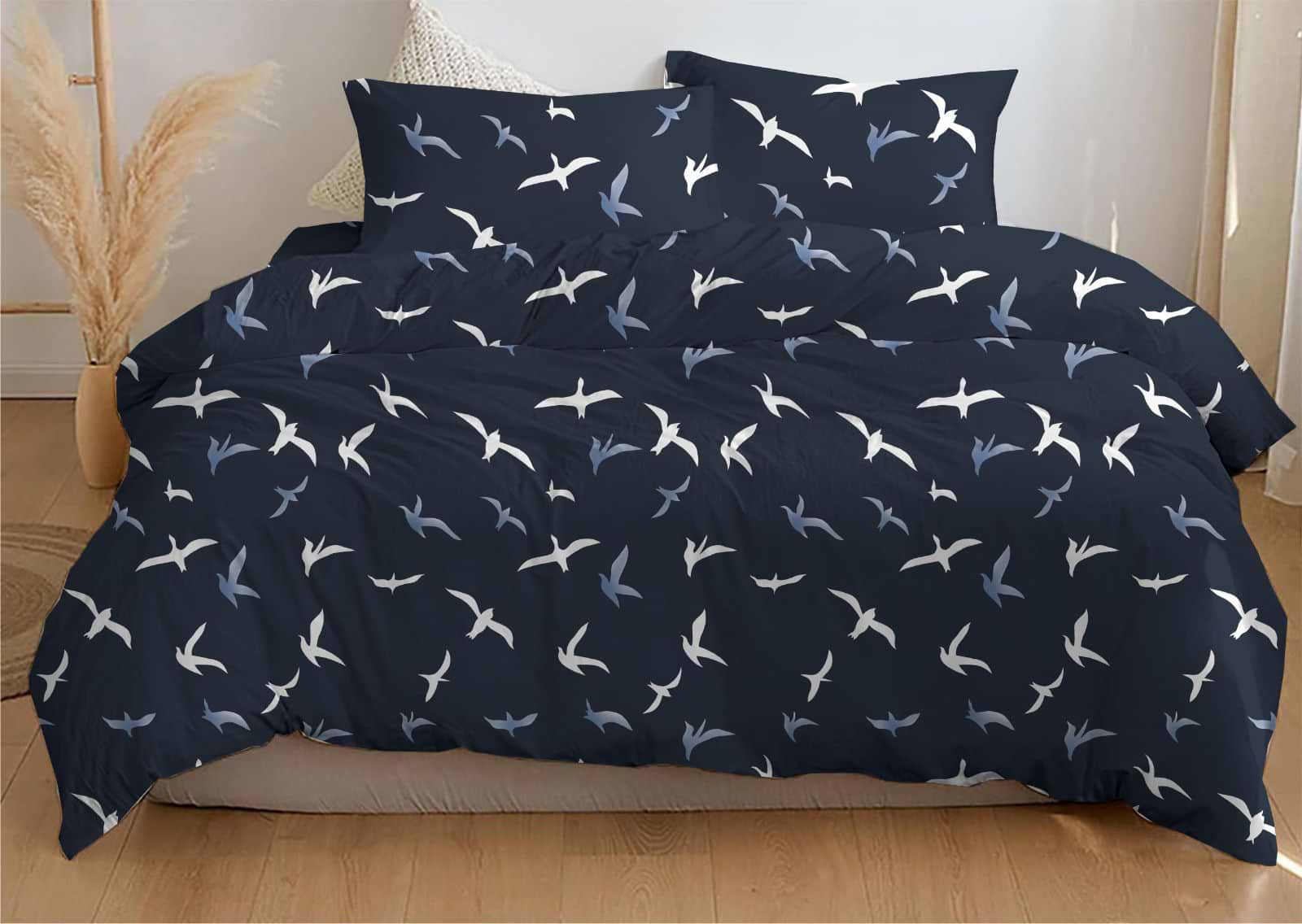 Комплект постельного белья Zastelli Birds on blue Front бязь 145х210 (22624)
