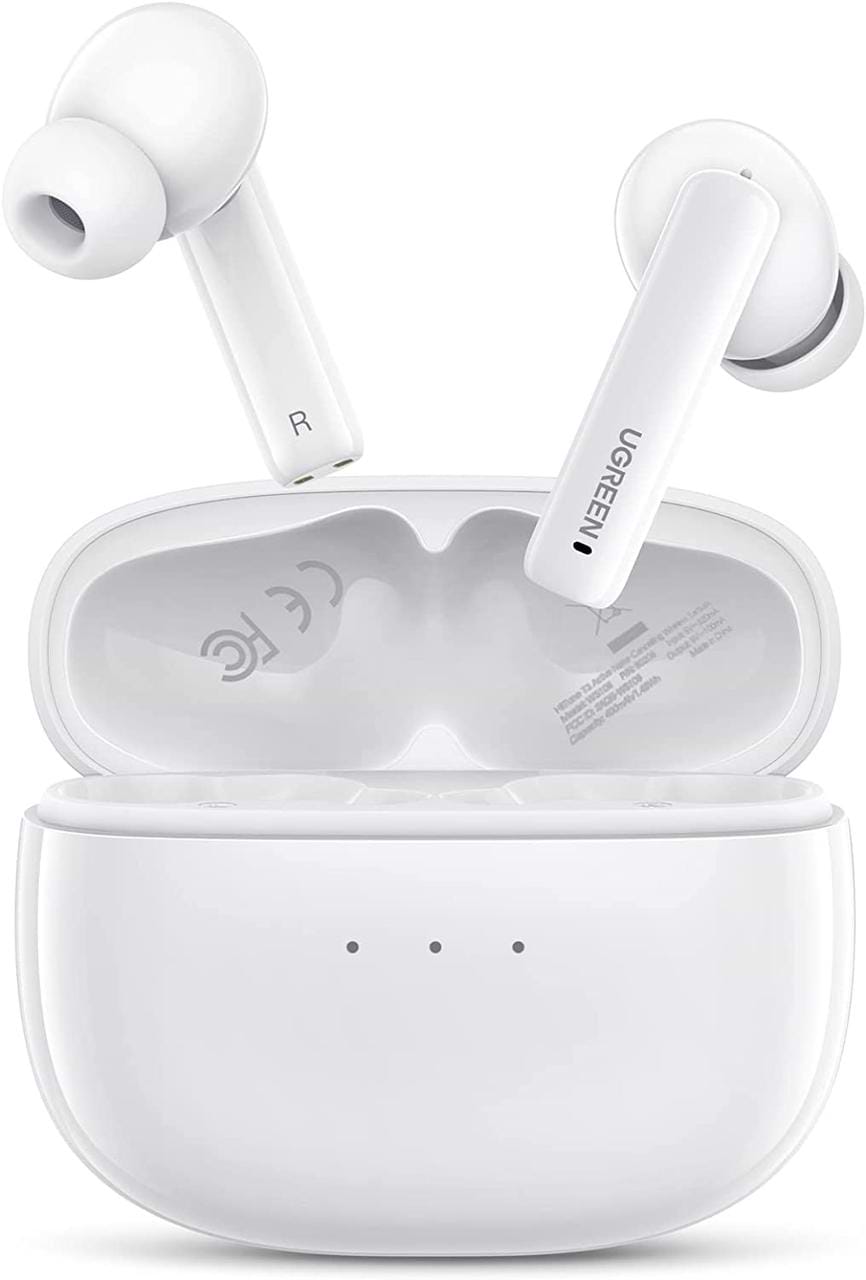 Навушники вкладиші бездротові TWS UGREEN WS106 HiTune T3 Active Noise-Cancelling Earbuds White (90206) - Фото 1