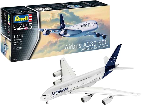 Фото - Набор для моделирования техники Revell Самолет Airbus A380-800 Lufthansa новая ливрея (RVL-03872)