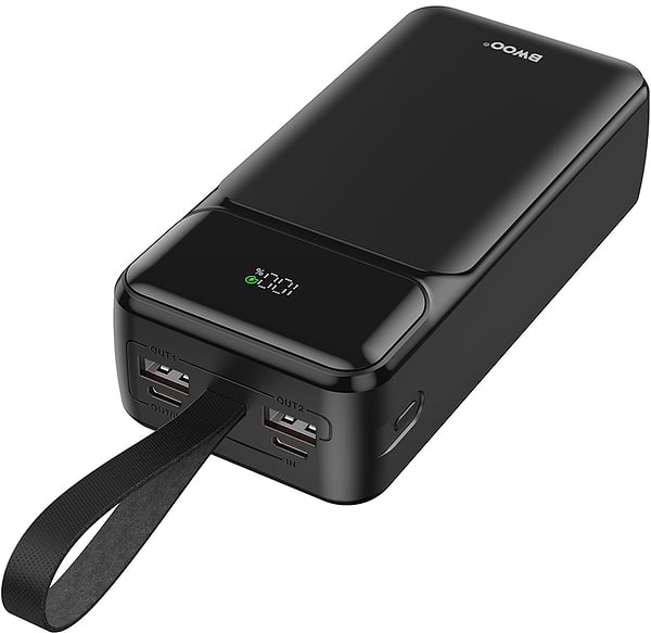 Фото - Батарея мобильная BWOO 65W power bank 30000 mAh 2x USB-A, 1 x USB-C with LCD display, black (BO-P66)