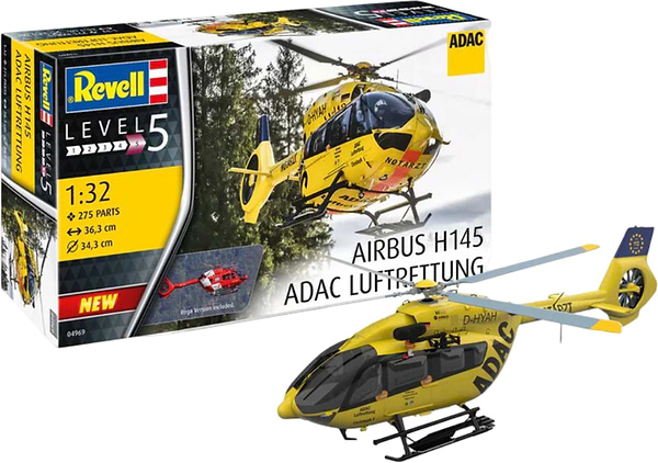 Фото - Набір для моделювання техніки Revell Геликоптер Airbus H145 ADAC Рятувальна служба (RVL-04969)