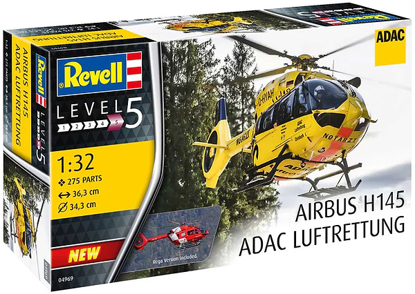 Фото - Набір для моделювання техніки Revell Геликоптер Airbus H145 ADAC Рятувальна служба (RVL-04969)