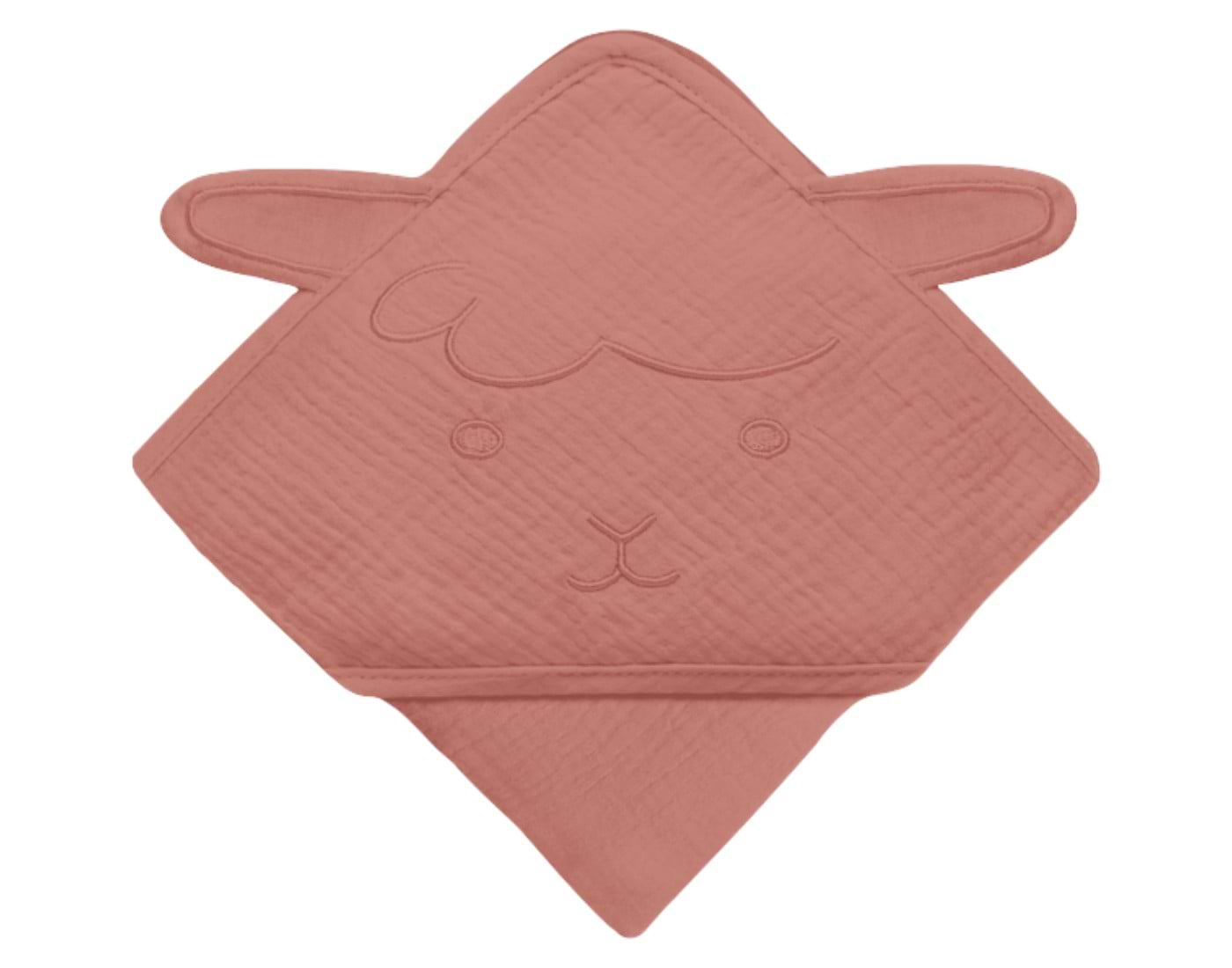 Полотенце бамбук детское Lionelo Muslin Hooded Towel Red Coral