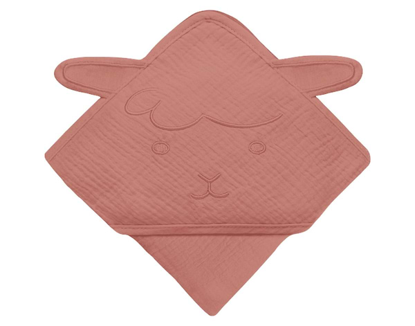 Фото - Рушник бамбук дитяче Lionelo Muslin Hooded Towel Red Coral