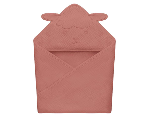 Фото - Рушник бамбук дитяче Lionelo Muslin Hooded Towel Red Coral