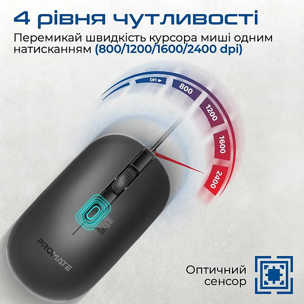 Фото - Мышь проводная Promate cm-2400.black