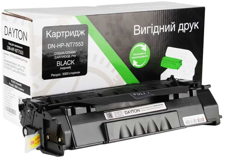 Картридж для лазерних принтерів/БФП Dayton HP Q5949A (49A)/Q7553A (53A), Canon 715 for LJ 1320/P2015 (DN-HP-NT7553) - Фото 1