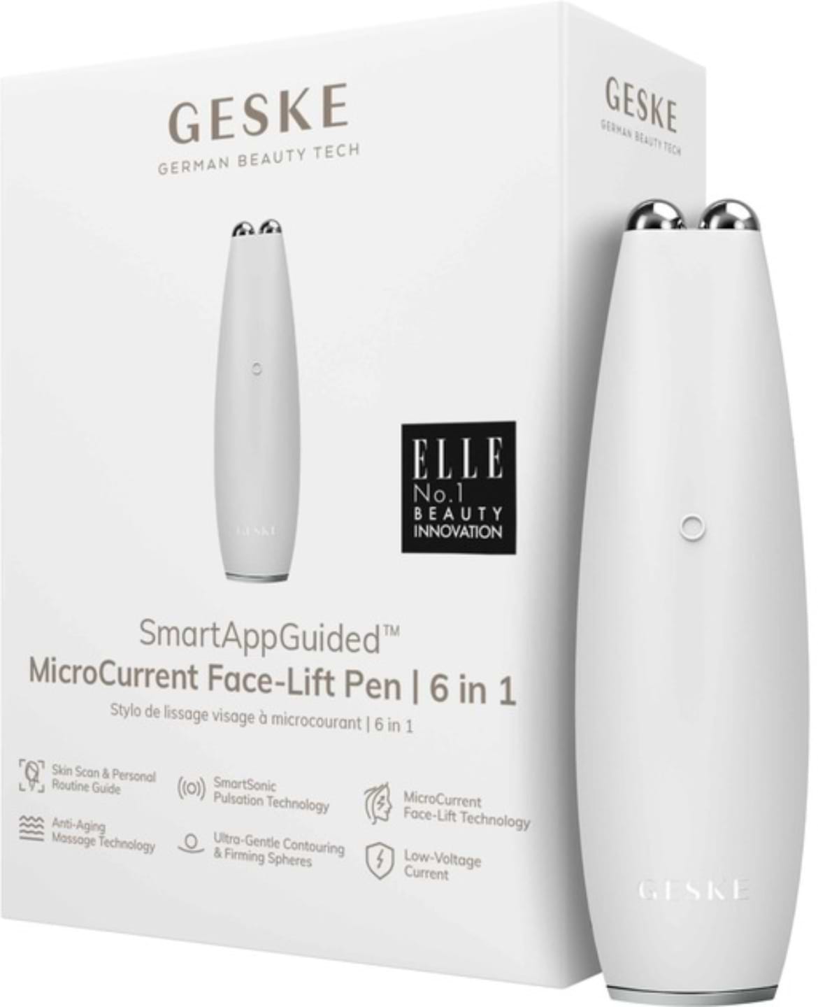 Микротоковая ручка для подтяжки лица GESKE MicroCurrent Face-Lift Pen 6 в 1 White (GK000013WH01)