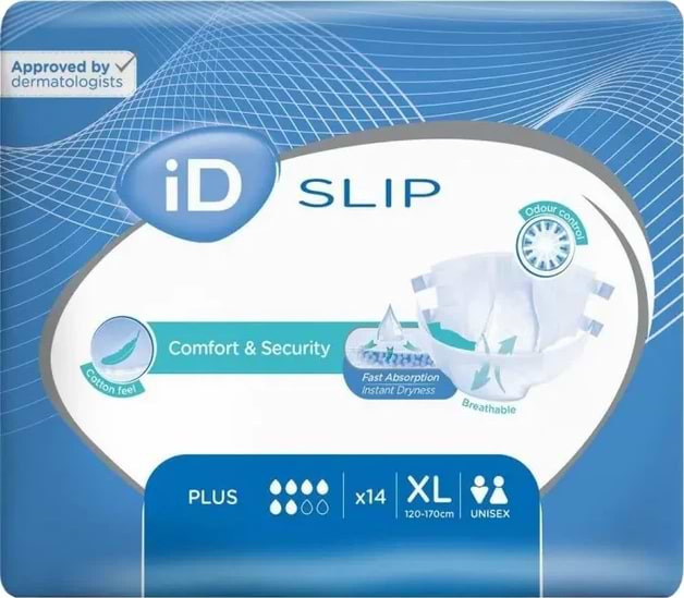 Одноразові підгузки ID для дорослих SLIP Plus XL, 14 шт. (5414874003572) - Фото 1