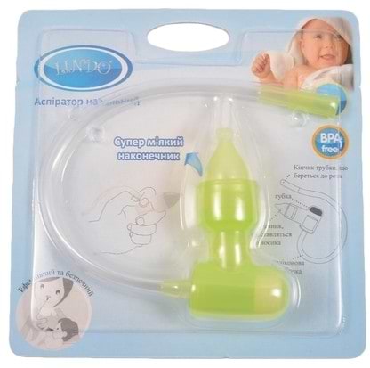 Фото - Аспиратор назальный детский Lindo с трубочкой, зеленый (Pk 820 зел)