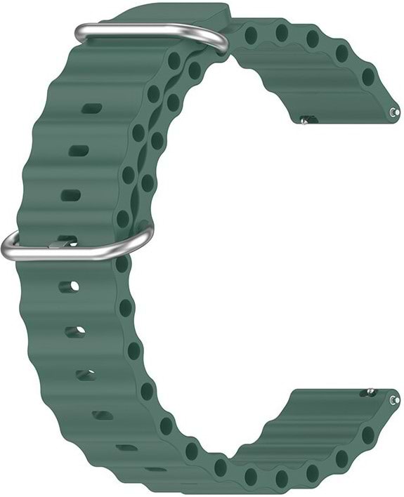 Ремешок для смарт-часов BeCover Wave Style (20mm) for Huawei Watch GT 3 (42mm) / GT 2 (42mm) / GT 3 Pro (43mm Ceramic) / Watch 2 (Sport) Dark Green (714186)