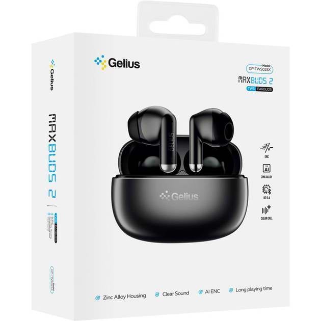 Фото - Наушники вкладыши беспроводные TWS Gelius MaxBuds 2 GP-TWS025X Gun Metal (99050)