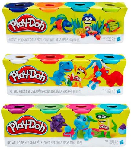 Фото - Расходники Hasbro Play-Doh 4 баночки Dinosaurs (B5517_B6508)