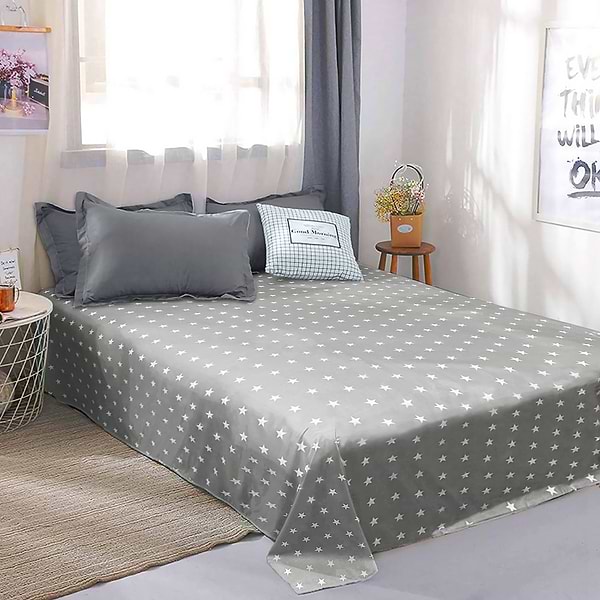Фото - Підковдра двоспальна Zastelli бязь 49 білі зірки на сірому 175x210 см (21588)