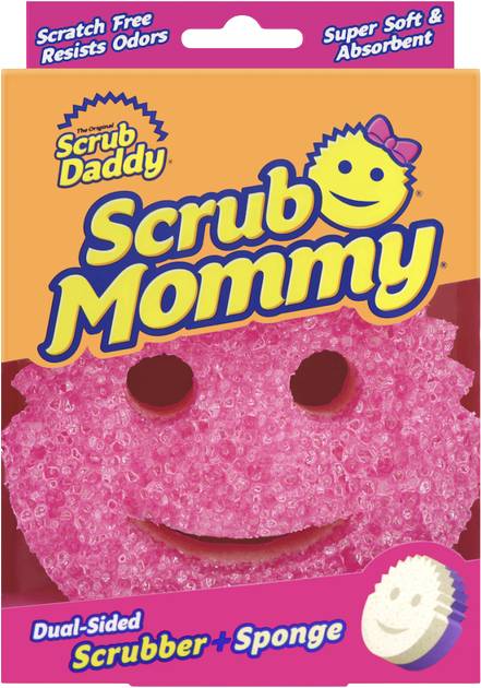 Губка для миття посуду поролонова Scrub Daddy Mommy рожева/фіолетова New (5060481023900)
