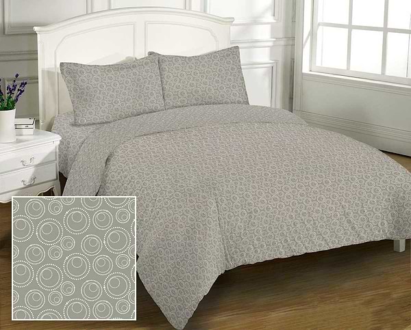 Фото - Простынь двуспальная Zastelli безь Bubble Grey 200х220 Серое (20487)