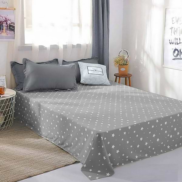 Фото - Простынь евро Zastelli 130 разные звезды на сером 220х240 см (19836)