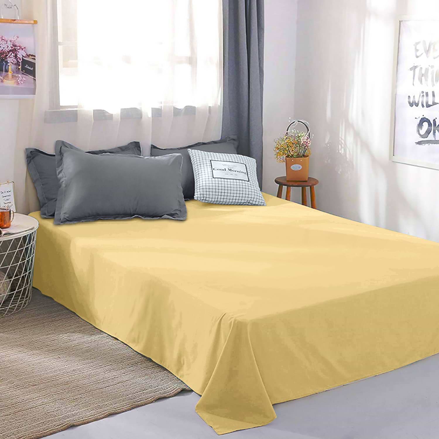 Простынь двуспальная Zastelli бязь 12-0712 Vanilla 180х210 (20469)