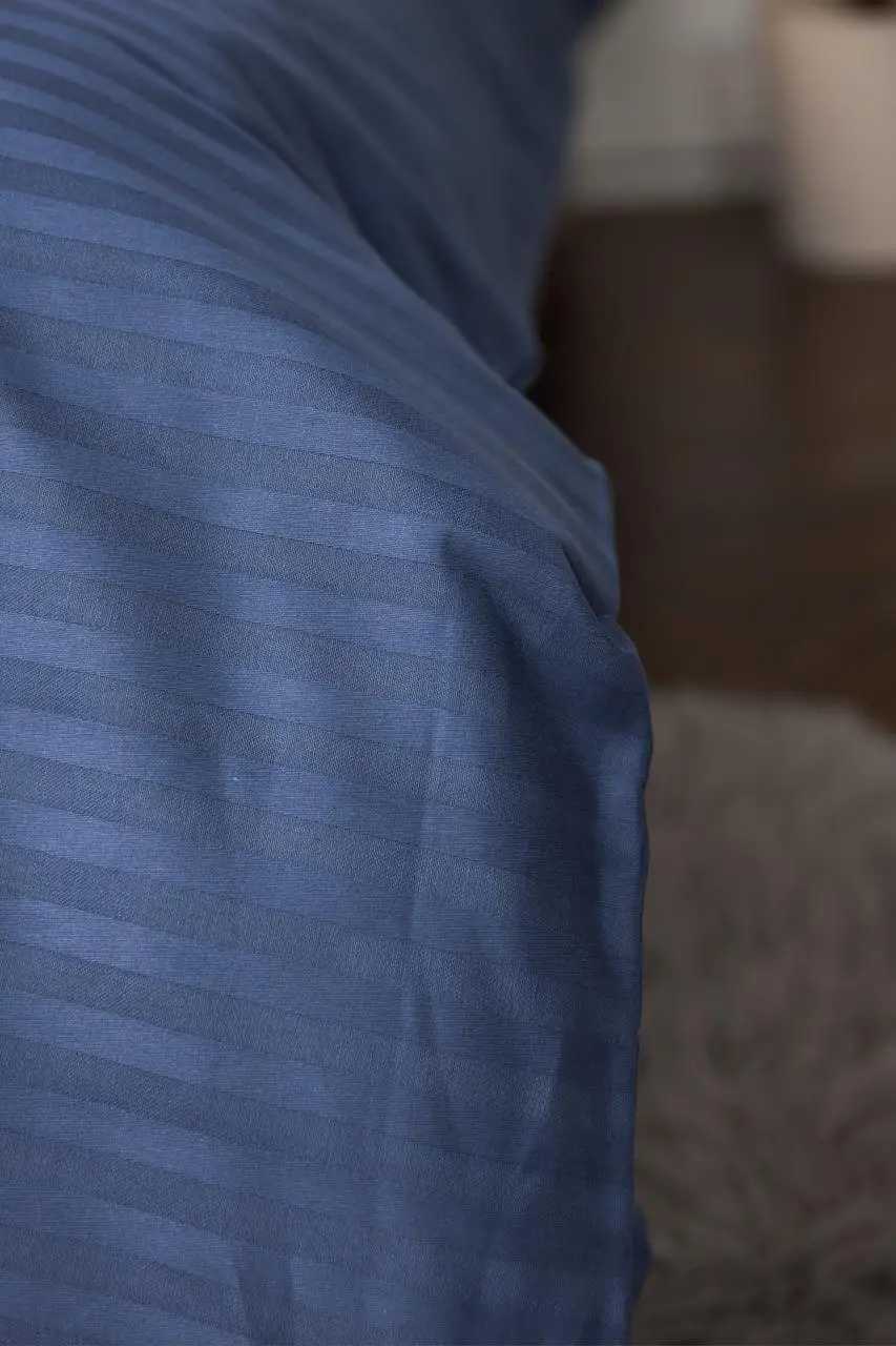 Фото - Підковдра полуторна євро Moon&Star Satin Stripe Delfi Blue 160x220 см (MS-870000421)