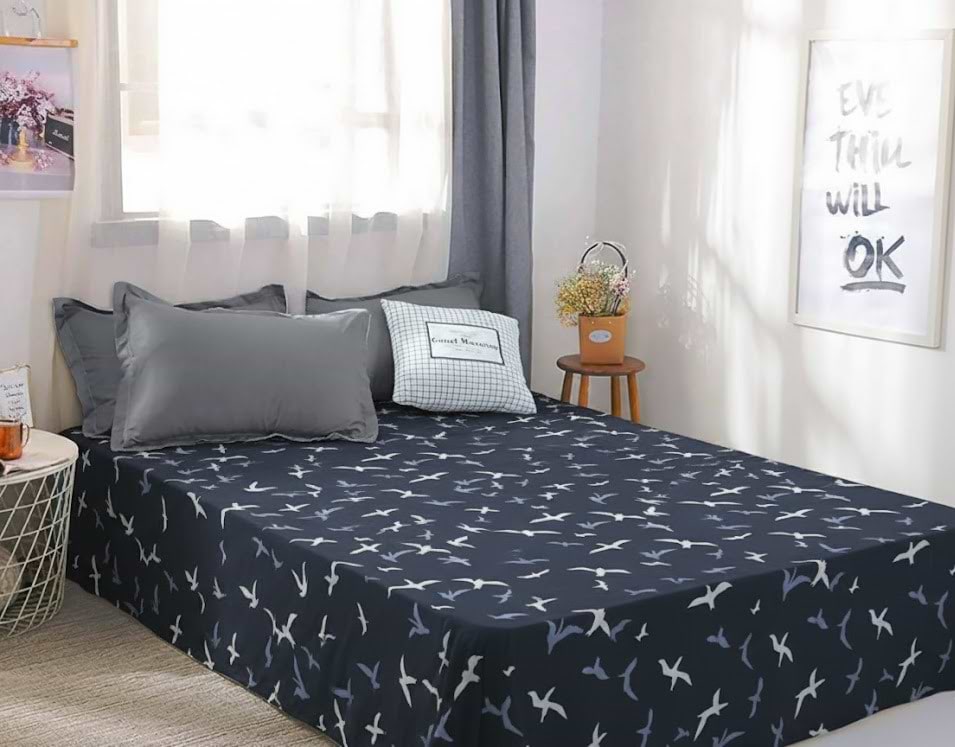 Простынь полуторная Zastelli бязь Birds on Blue Front 145х210 (20520)