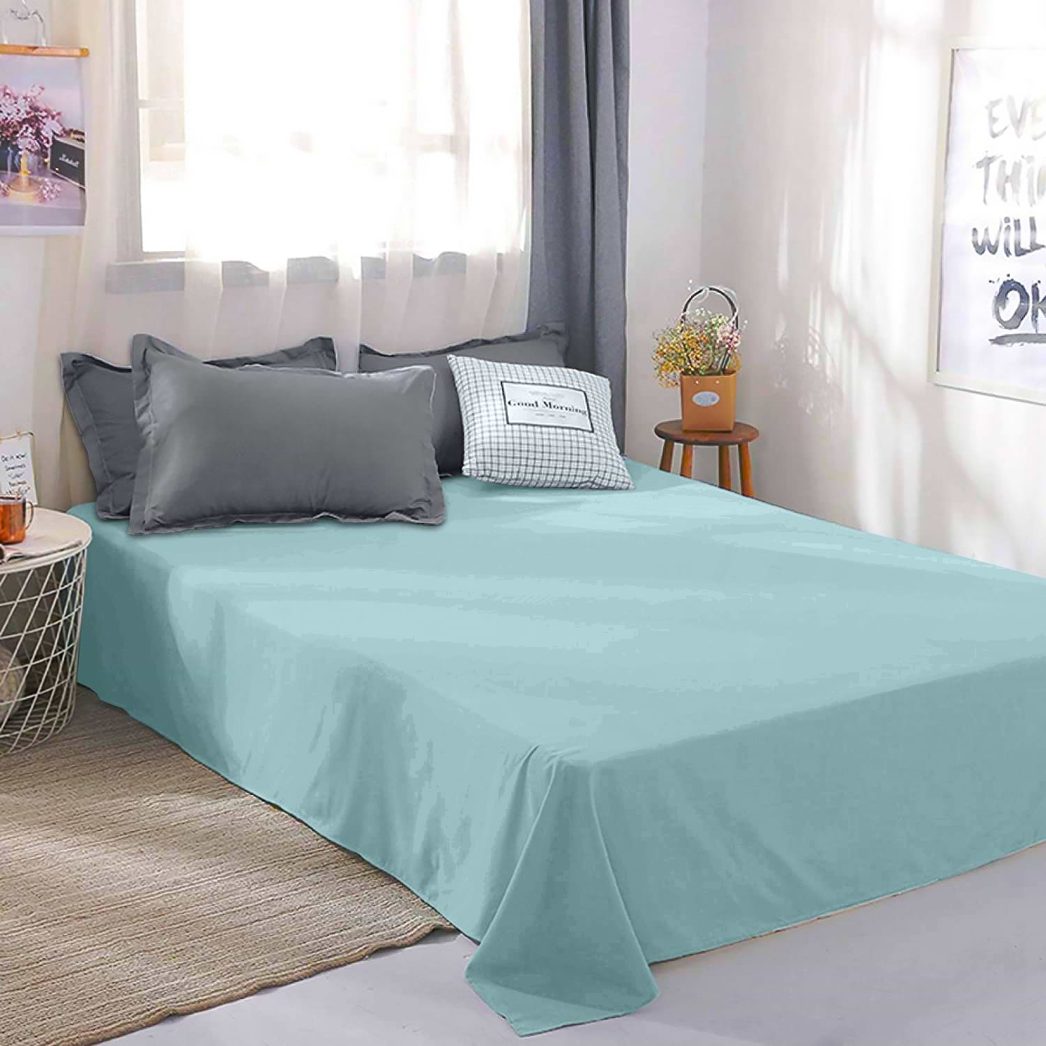 Простынь полуторная Zastelli бязь 12-4608 Clear Water 145х210 (19613)