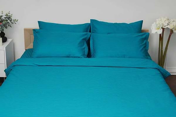 Фото - Підковдра полуторна Moon&Star Satin Stripe Turkish Blue 143x210 см (MS-870000440)