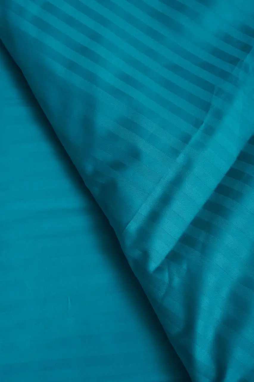 Фото - Підковдра полуторна євро Moon&Star Satin Stripe Turkish Blue 160x220 см (MS-870000441)