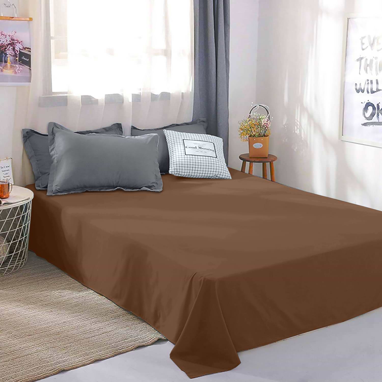 Простынь евро Zastelli 15-1511 Mahogany Rose 220х240 (15702)