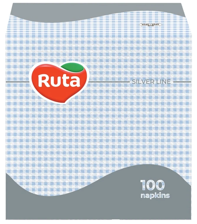 Салфетки бумажные Ruta 24х24 см 100 шт. Голубые (4820023740617)