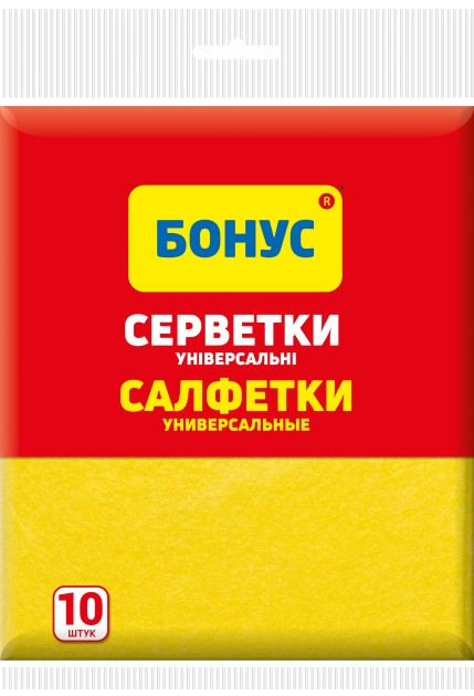 Серветка побутова Бонус віскозні 10шт - Фото 1