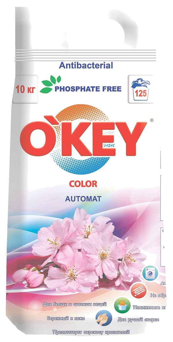 Фото - Пральний порошок O'key Квітковий букет color автомат, 10 кг