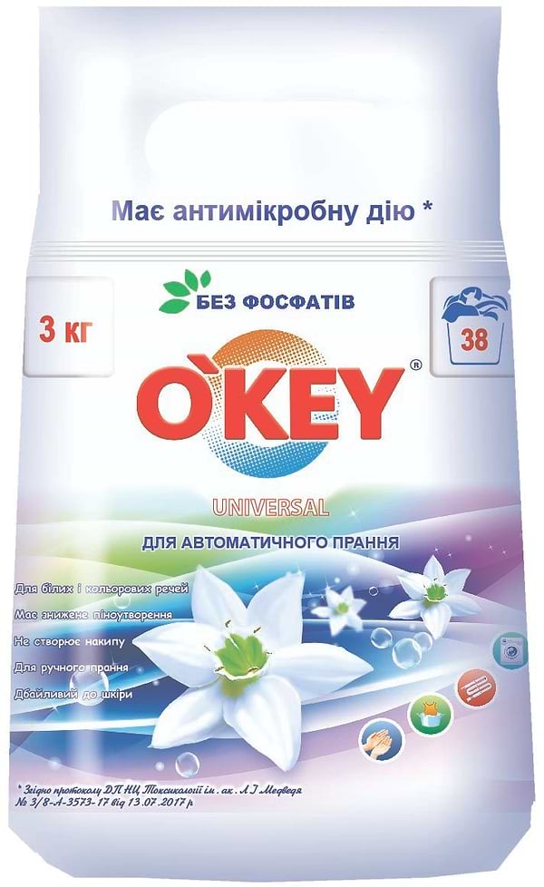Фото - Уценка - Стиральный порошок O'key Universal автомат, 3 кг
