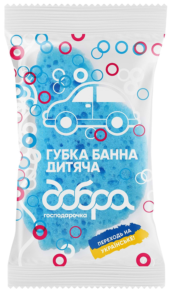 Фото - Дитяча мочалка Добра господарочка Машинка 130 х 85 х 40 мм (4820086521543)